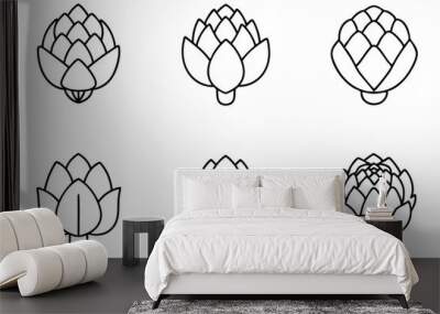 Artichoke Angle line art illustration fresh vegetable design Wall mural