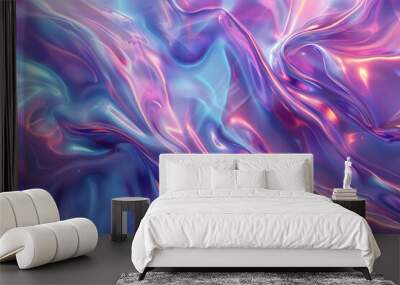 Ethereal holographic marble texture display Wall mural