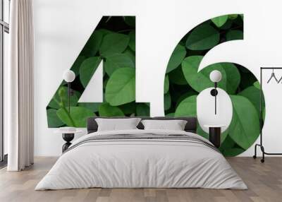 Design number 46 with leaf texture on white background Wall mural