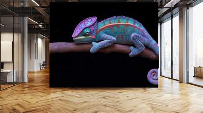 Beautiful of chameleon panther ambilobe, chameleon panther on branch, chameleon panther closeup Wall mural