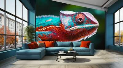 Close up of colorful chameleon Wall mural