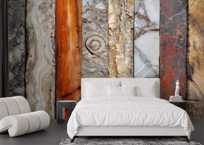 Textures natural elements like marble, wood, and stone Wall mural