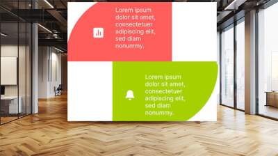 Two element abstract infographic with icon Wall mural