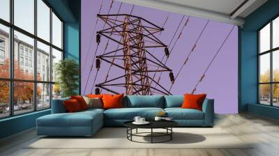 background of high voltage electric pole Wall mural