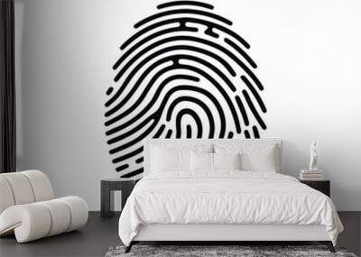 fingerprint scanning icon sign Wall mural