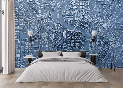 City Center 3d rendering, illustration 3d Wall mural