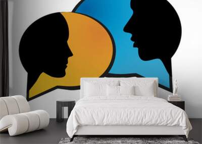 conversation betweeen 2 persons Wall mural