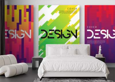 Abstract gradient geometric cover designs, brochure templates, posters. Vector illustration. Global swatches Wall mural