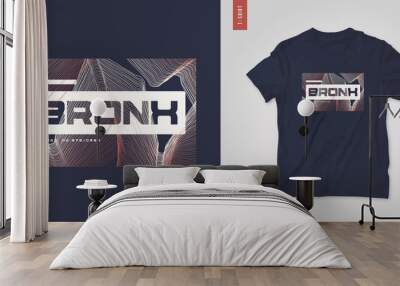 Bronx borough. Abstract geometric t-shirt vector design, poster, print, template Wall mural