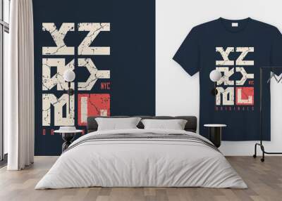 Brooklyn New York textured t-shirt and apparel design, typograph Wall mural