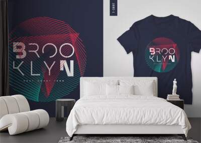 Brooklyn. T-shirt geometric vector design, poster, print, template Wall mural