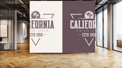 California state textured vintage vector t-shirt and apparel des Wall mural