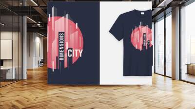 City dimensions. Vector t-shirt abstract geometric dynamic desig Wall mural