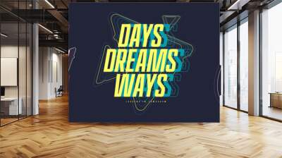 Collection of three vector stylish typographic tee designs, posters, prints Wall mural