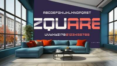 Contemporary geometric uppercase letter set, vector alphabet, typography Wall mural