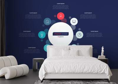 Eight option circle infographic design template. Vector illustration Wall mural