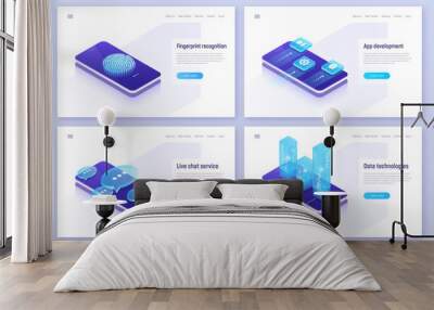 Fingerprint recognition, mobile app development, live chat servi Wall mural