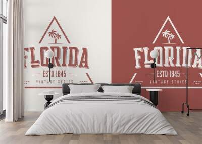 Florida state textured vintage vector t-shirt and apparel design Wall mural