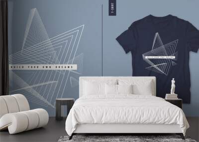 Geometric abstract t-shirt vector design, poster, print, template Wall mural