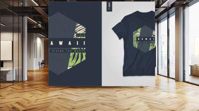 Hawaii. T-shirt geometric floral vector design, poster, print, template Wall mural