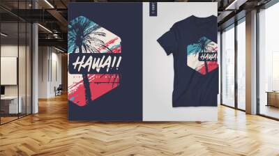 Hawaii. T-shirt vector design, poster, print, template Wall mural