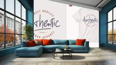 Letter graphic mens t-shirt design, print, vector illustration Wall mural