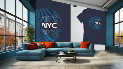 New York City graphic t-shirt abstract design, geometric poster, vector illustration Wall mural