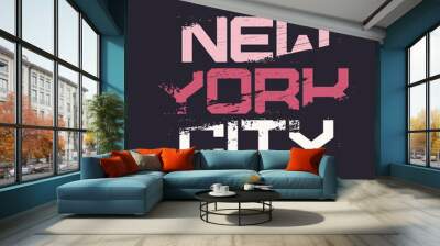 New York City grunge stylized graphic t-shirt vector design Wall mural