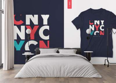 New York City letter t-shirt design, poster, typography. Vector illustration Wall mural