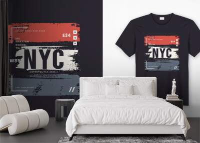 New York City stylish t-shirt and apparel abstract design Wall mural