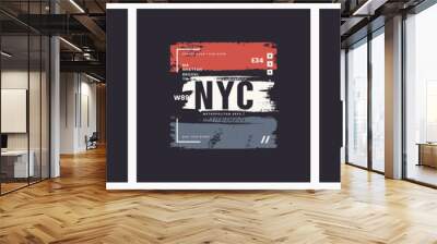 New York City t-shirt and apparel brush style vector abstract ge Wall mural