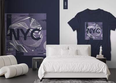 New York City. T-shirt abstract geometric vector design, poster, print, template Wall mural