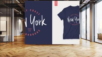 New York letter graphic mens t-shirt design, print, vector illustration Wall mural