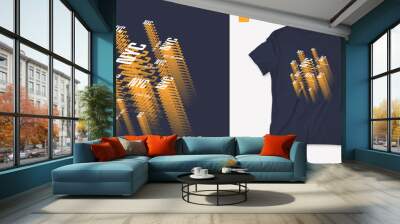 NYC. Graphic mens isometric t-shirt design, poster, typography. Vector illustration Wall mural