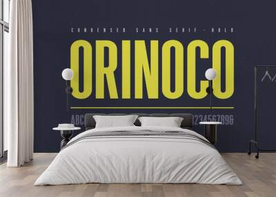 orinoko condensed bold san serif vector font, alphabet, typeface, Wall mural