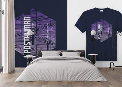 posthuman reality abstract sci-fi vector t-shirt and apparel des Wall mural