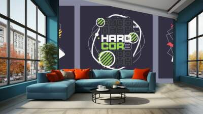 Set of abstract geometric graphic t-shirt vector designs, prints, posters Wall mural