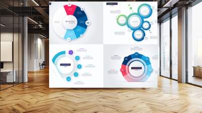 Set of five option circle infographic design templates. Vector illustration Wall mural