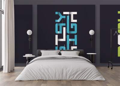 Set of graphic modern t-shirt vector designs, typography Wall mural