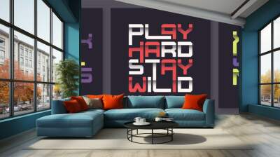 Set of graphic modern t-shirt vector designs, typography Wall mural