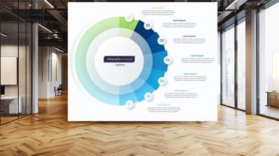 Seven option circle infographic design template. Vector illustration Wall mural