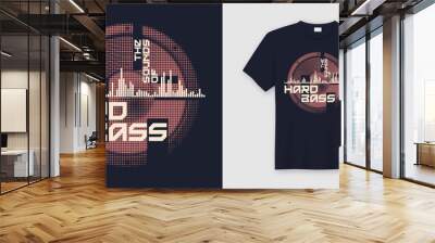 The sounds of hard bass t-shirt and apparel trendy design with s Wall mural