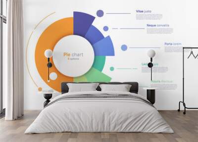 Vector circle chart design, modern template for creating infographics, presentations, reports, visualizations Wall mural