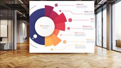 Vector circle chart design, modern template for creating infographics, presentations, reports, visualizations Wall mural