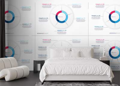 Vector infographic round chart templates. 4 5 6 7 8 9 options, steps, parts Wall mural