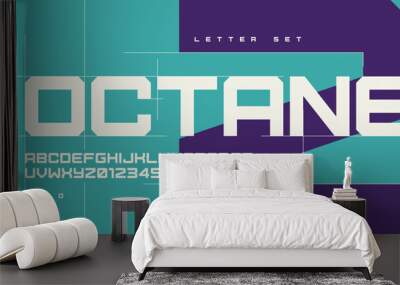 Vector sans serif bold urban geometric letter set, alphabet Wall mural