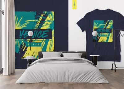 Venice beach graphic t-shirt design, vector illustration Wall mural