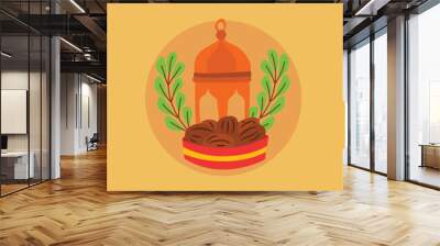 islamic ramadan kareem stickers set illustration Wall mural