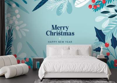 Merry christmas and happy new year Wall mural