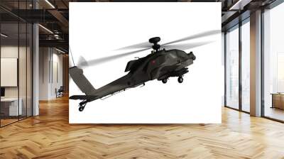 armed longbow apache helicopter in flight isolated on white  Wall mural